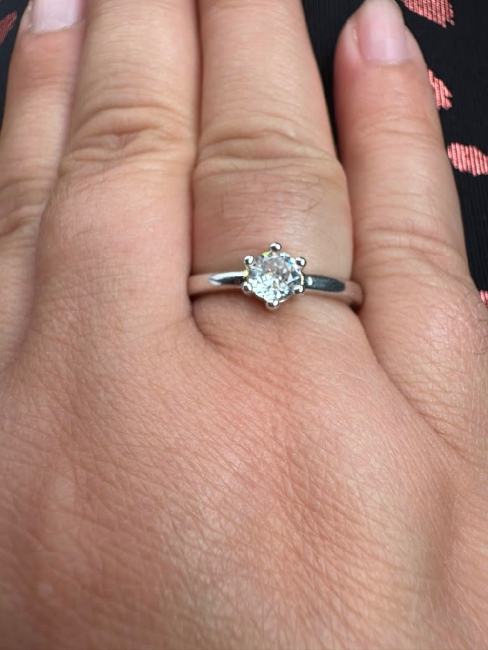 CZ Sterling silver Solitaire promise ring